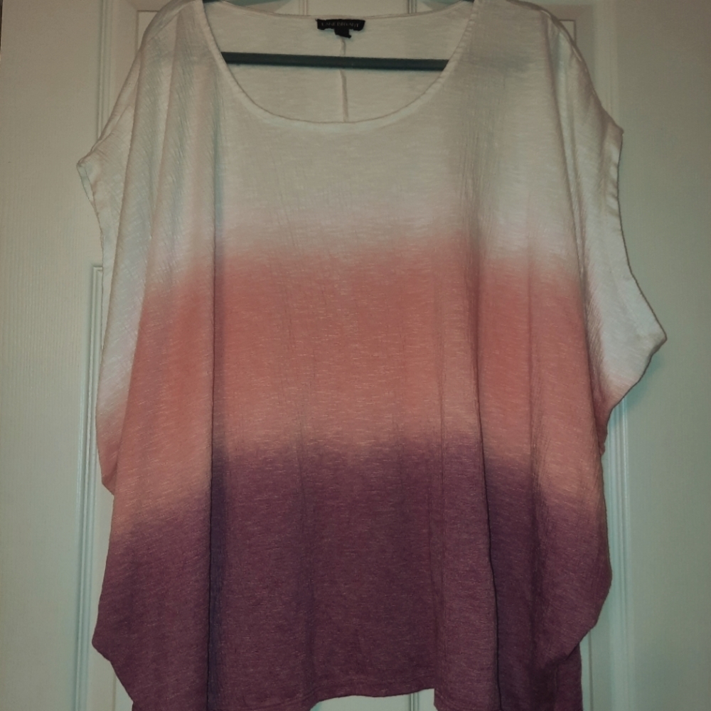 Lane Bryant short sleeve pink ombre shirt